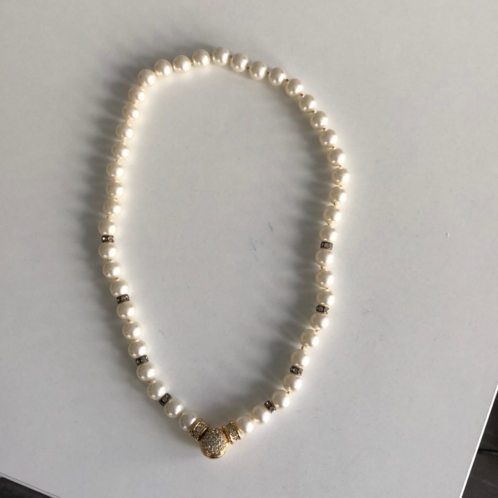 Faux pearl necklace